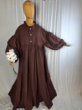 XXL Assiyah Ballon Abaya Baumwoll Leinen