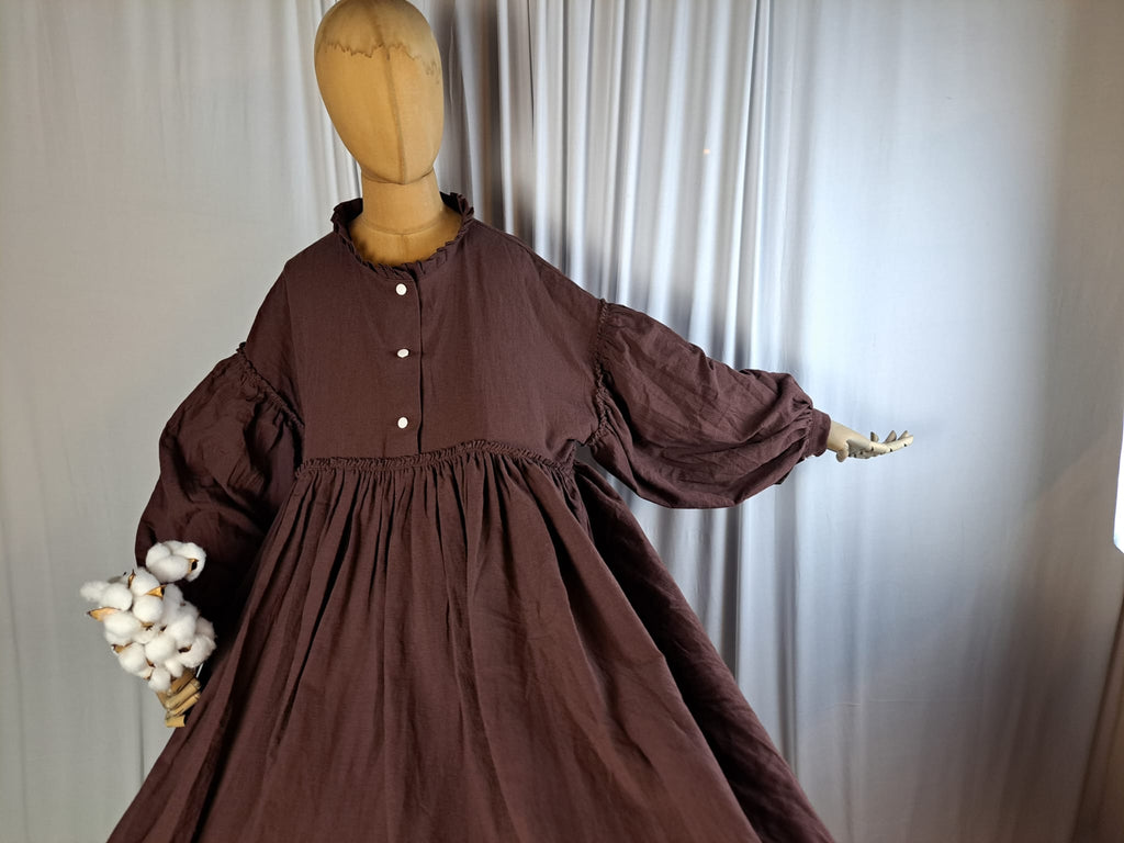XXL Assiyah Ballon Abaya Baumwoll Leinen