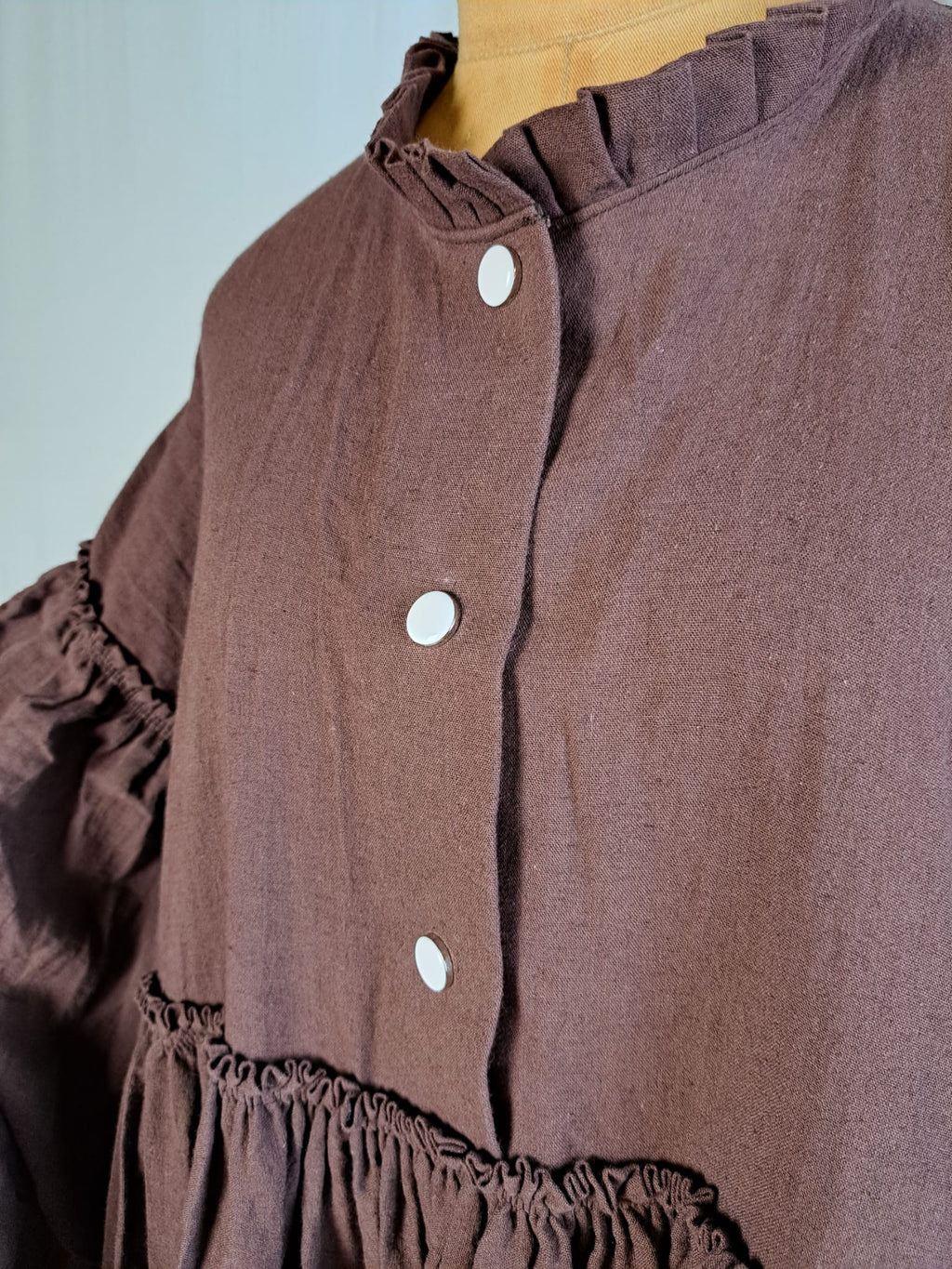 XXL Assiyah Ballon Abaya Baumwoll Leinen