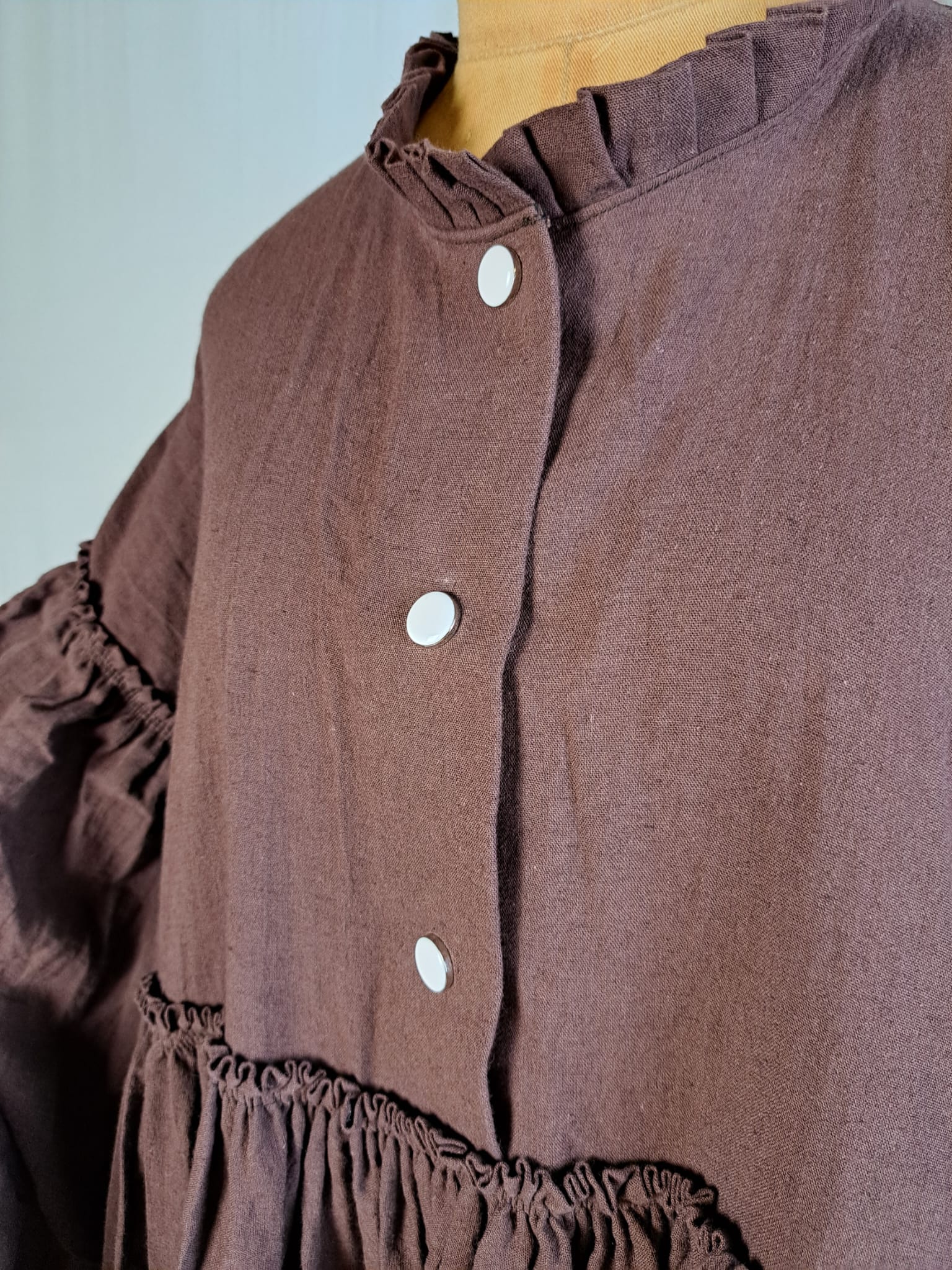 XXL Assiyah Ballon Abaya Baumwoll Leinen