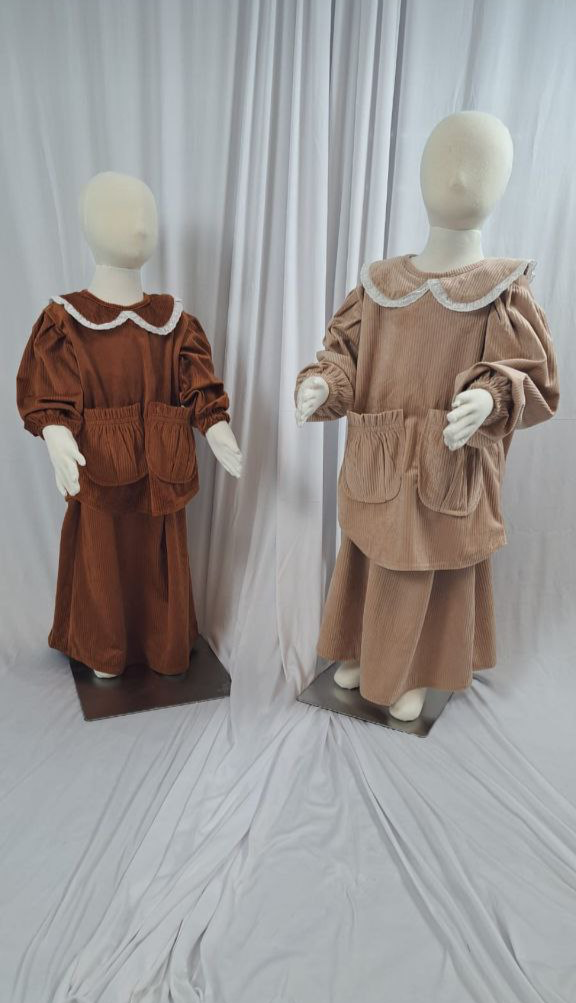 Mädchen Tunika Sets Beige und Orange
