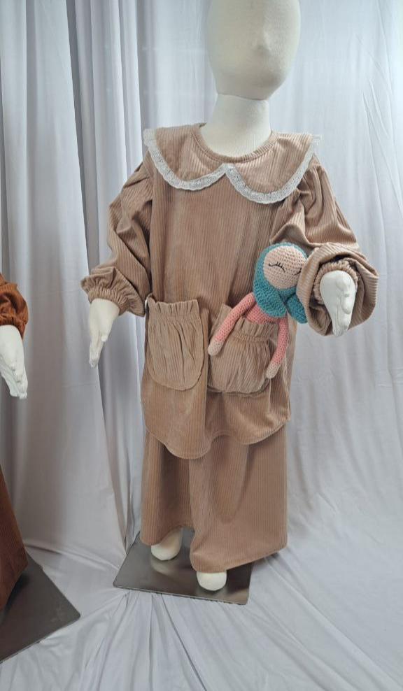 Mädchen Tunika Sets Beige und Orange