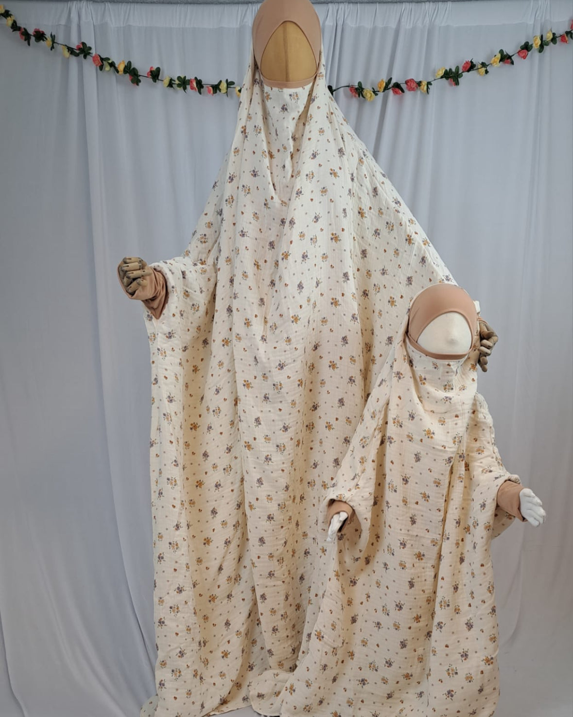 Mama Tochter Musselin Gebetskleid Set