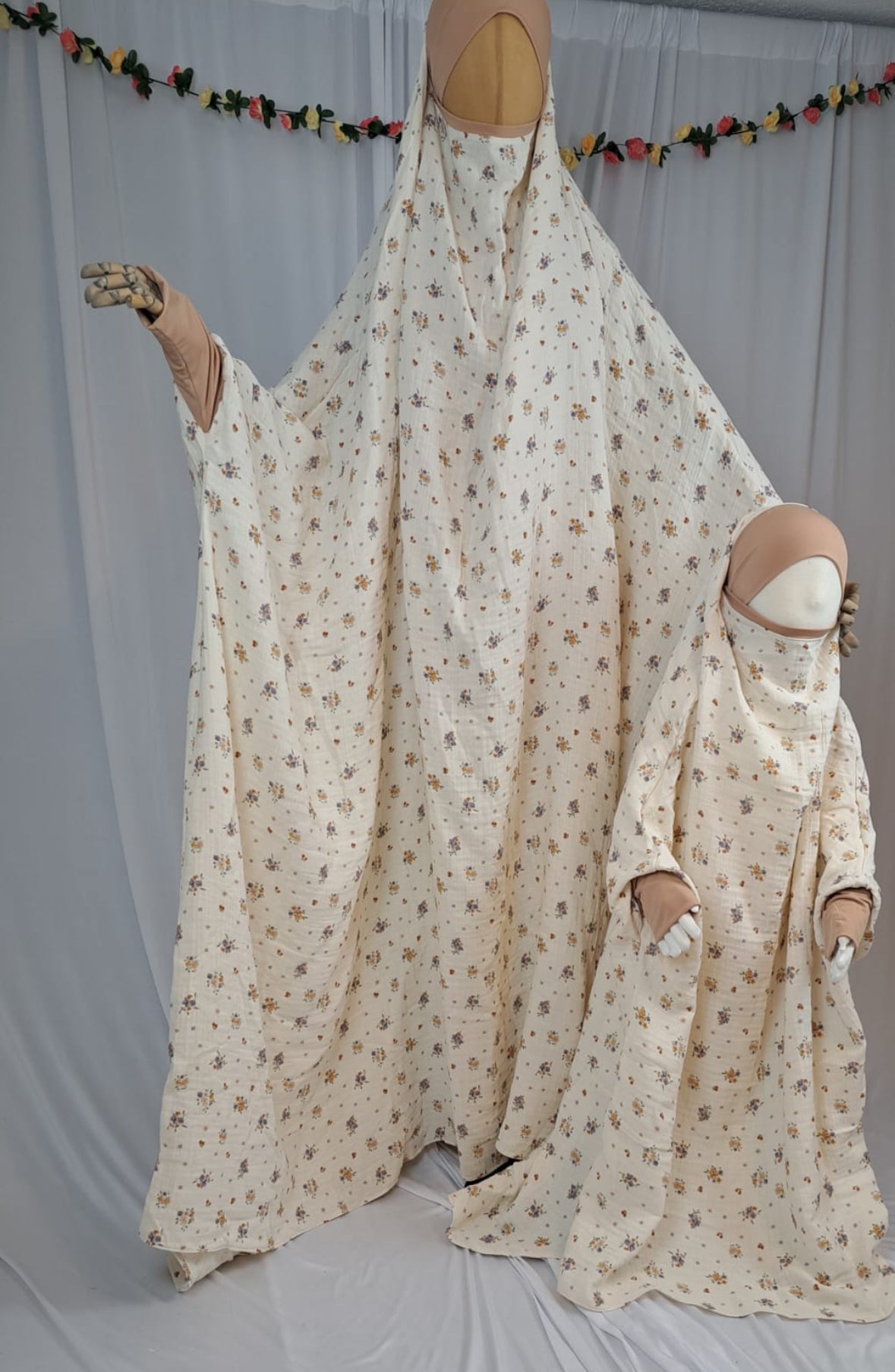 Mama Tochter Musselin Gebetskleid Set