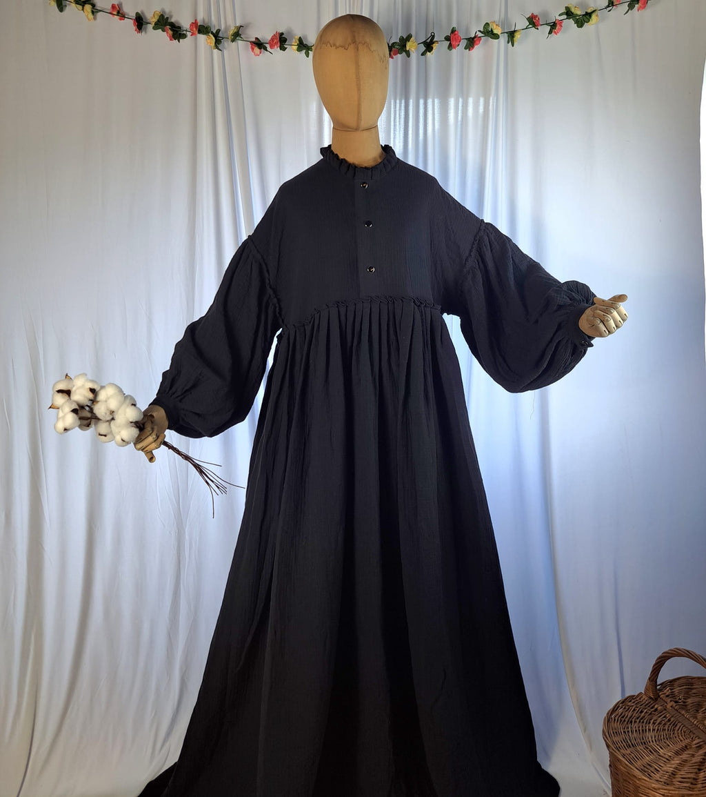 XXL Assiyah Ballon Abaya Baumwoll Leinen