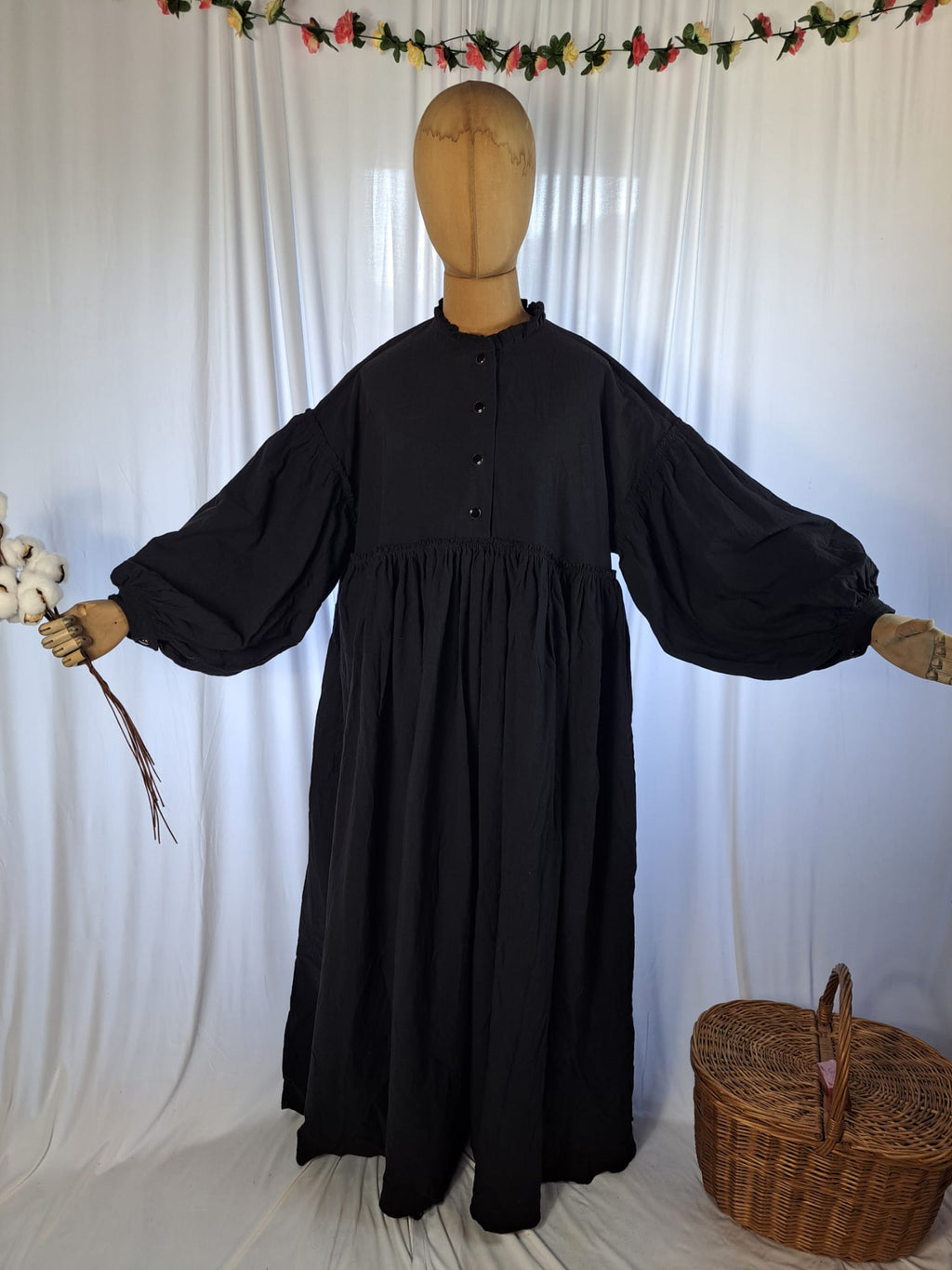 XXL Assiyah Ballon Abaya Baumwoll Leinen