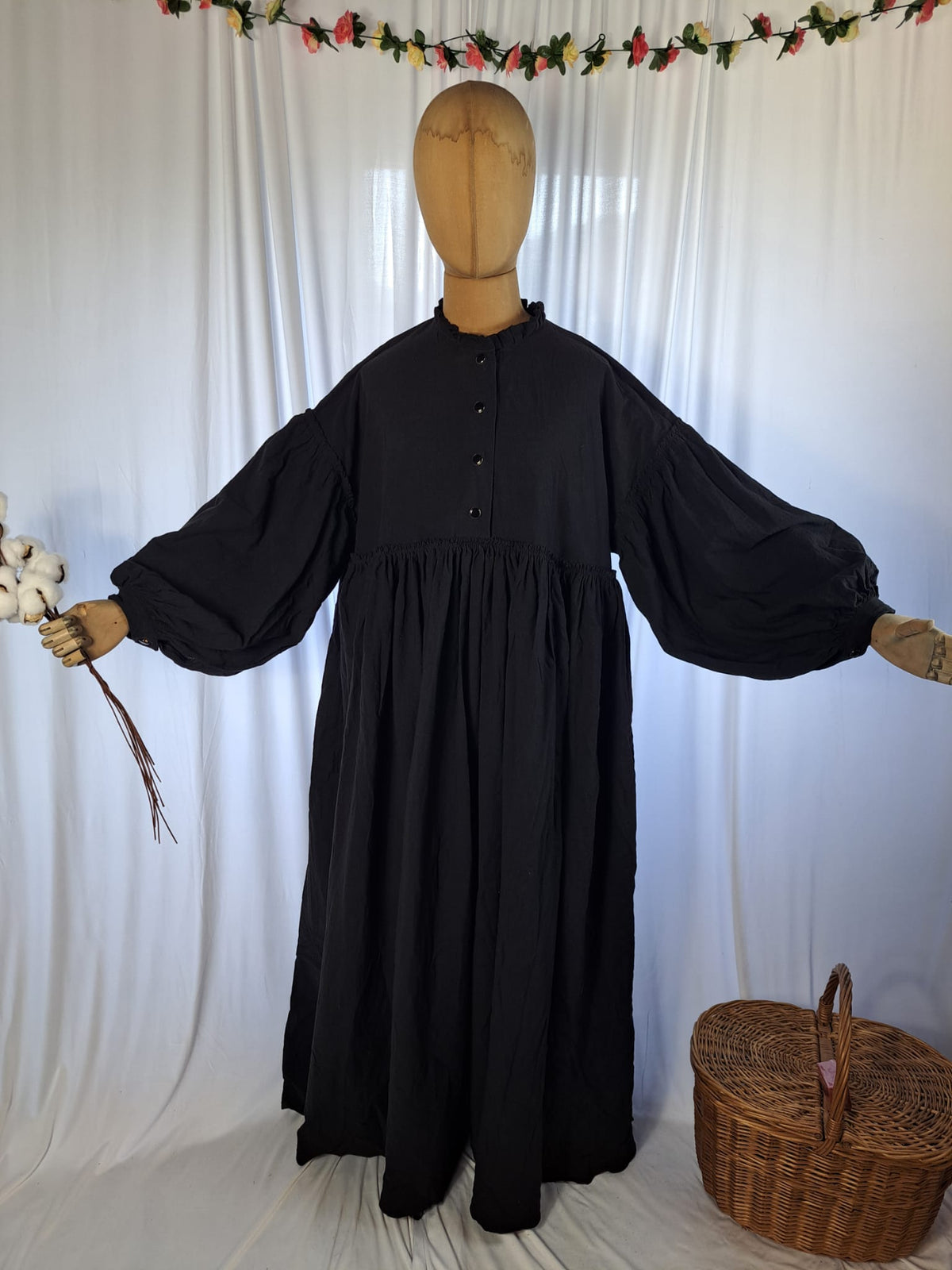 XXL Assiyah Ballon Abaya Baumwoll Leinen