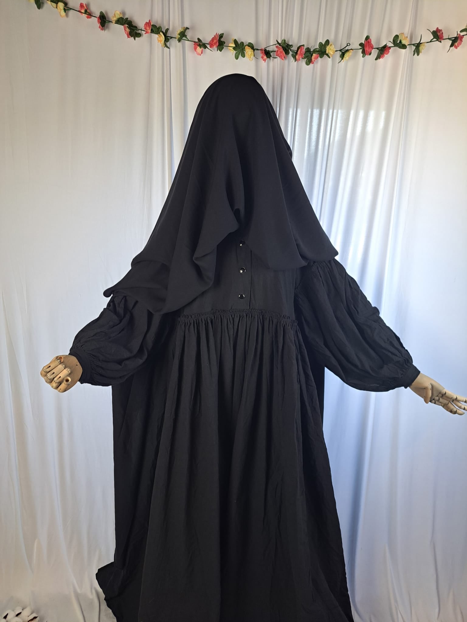 XXL Assiyah Ballon Abaya Baumwoll Leinen