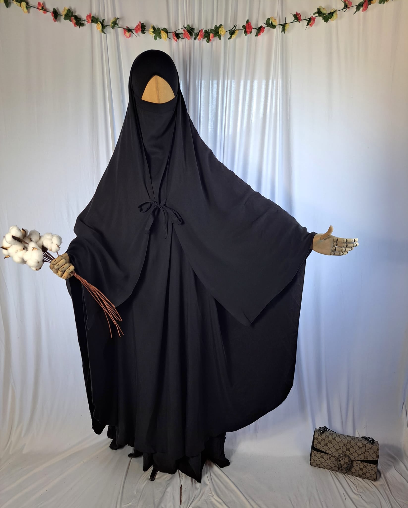XXL Assiyah Ballon Abaya Baumwoll Leinen