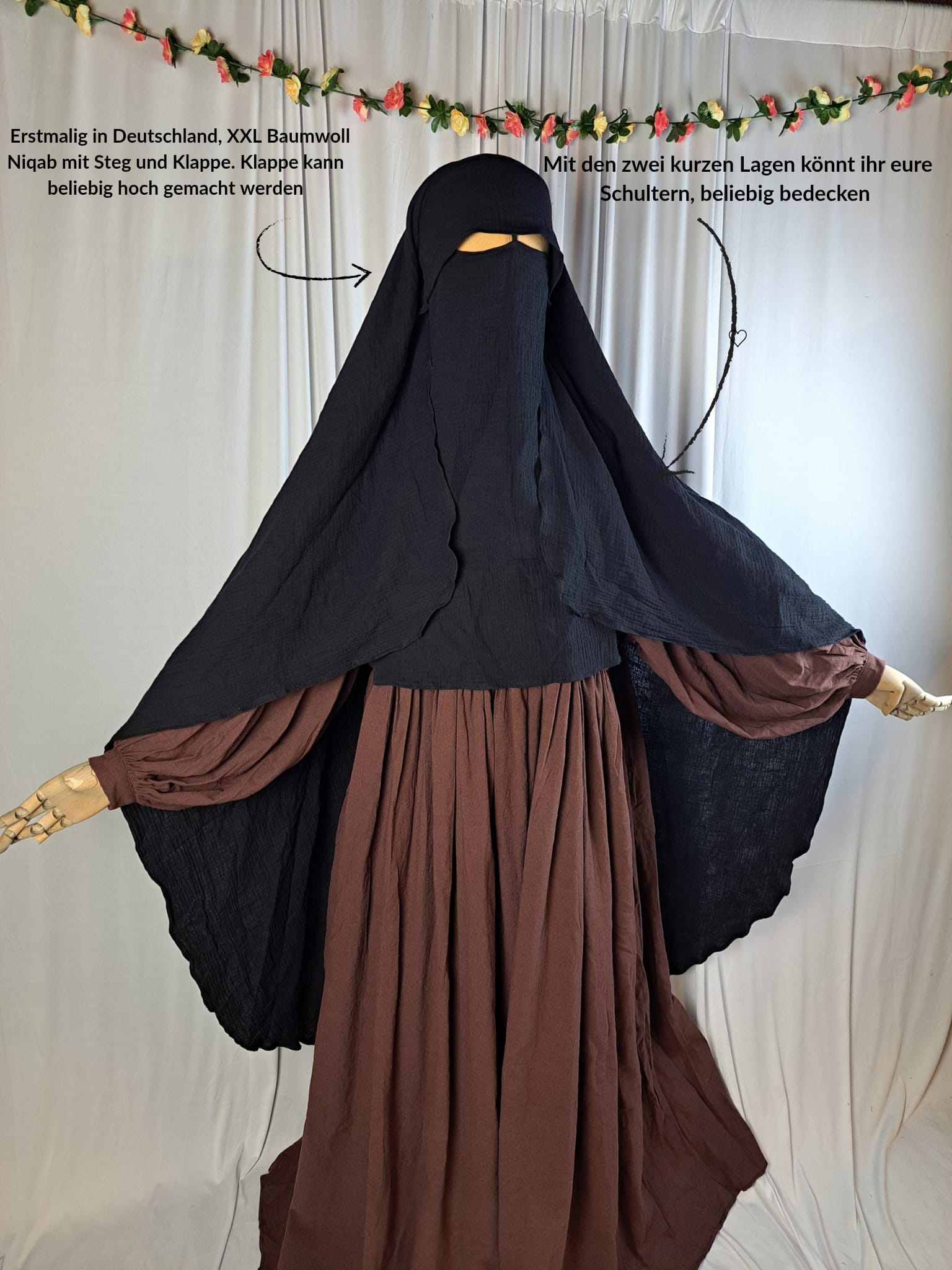 XL Maymuna Musselin Baumwoll Niqab
